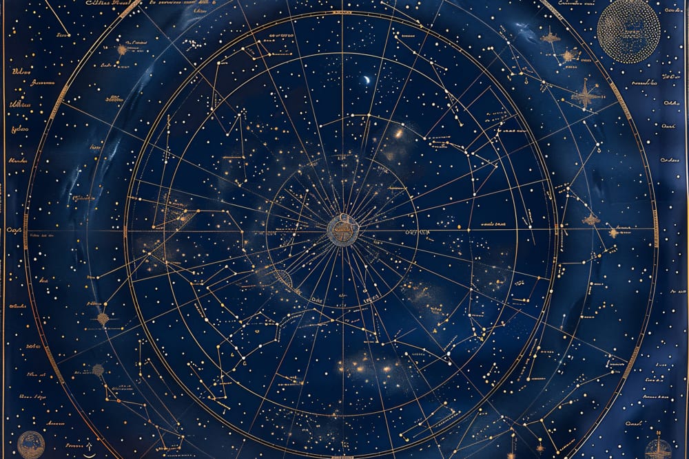 Personalized star map gift showing a special night sky for an anniversary
