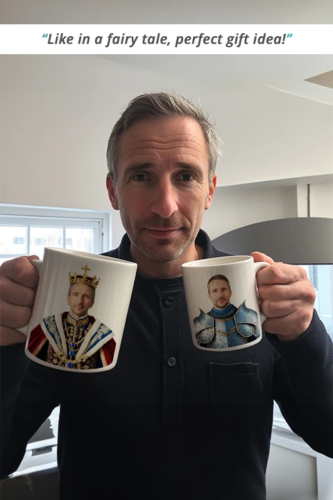 Satisified customer with two Royal Mugs